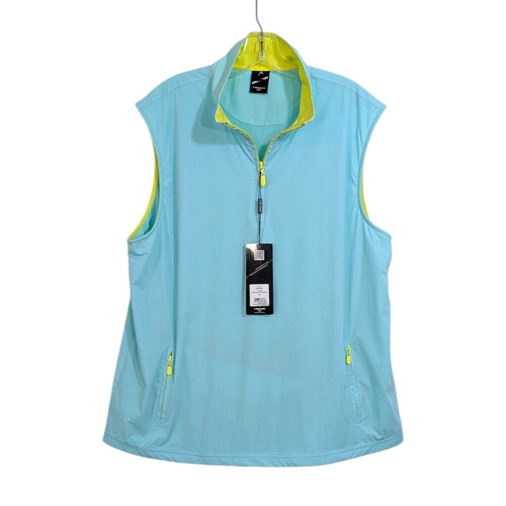 NEW Head Men's Antonio Sleeveless Golf Vest - Light Blue & Yellow - Size Large
